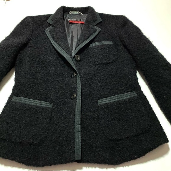 Prague II Italian Black Tuxedo Blazer Jacket Size 6 Sherpa Business Casual - Picture 5 of 16